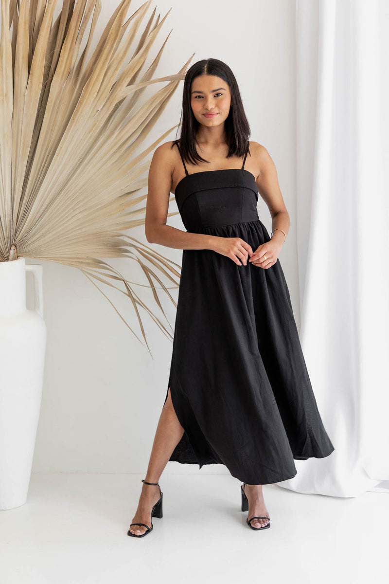 Oaklynn Maxi Dress - Black - The Self Styler