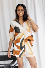 Micah Shirt- Abstract Copper Print - The Self Styler
