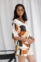 Micah Shirt- Abstract Copper Print - The Self Styler