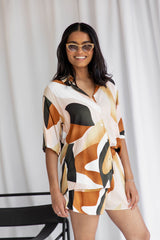 Micah Shirt- Abstract Copper Print - The Self Styler