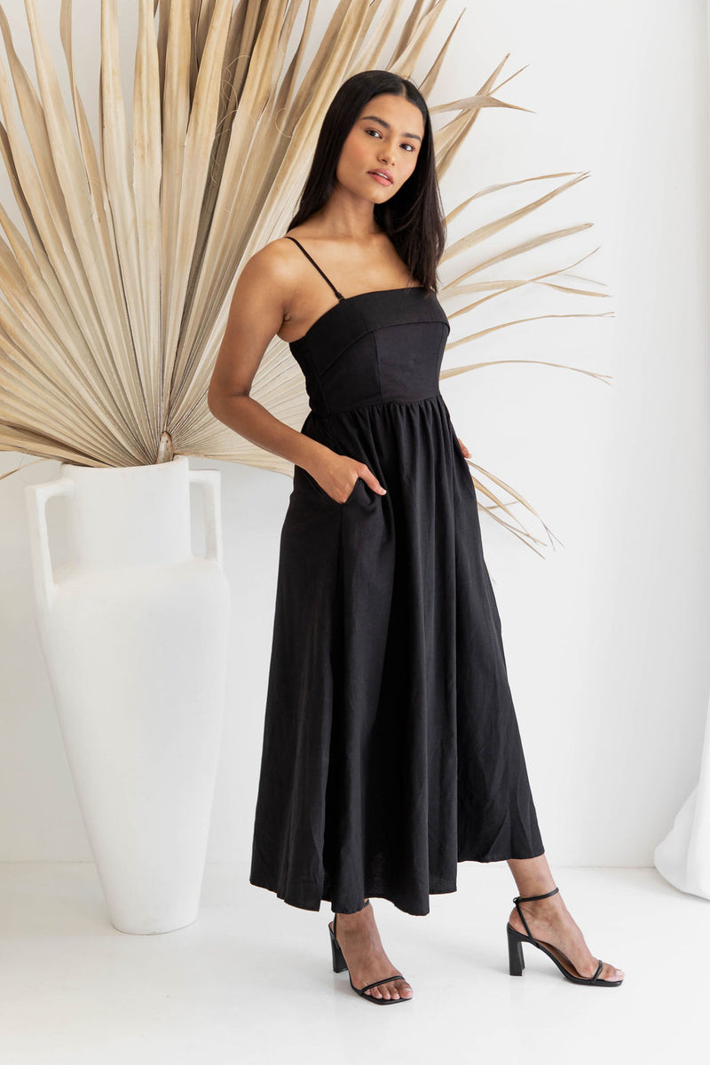 Oaklynn Maxi Dress - Black - The Self Styler
