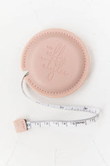 The Self Styler Retractable Measuring Tape - Faux Leather - Blush Pink - The Self Styler