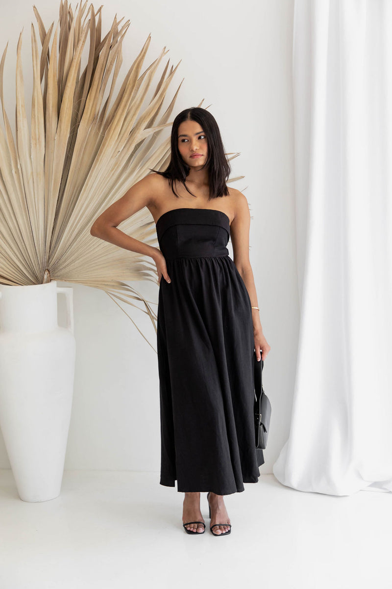 Oaklynn Maxi Dress - Black - The Self Styler