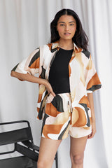 Micah Shirt- Abstract Copper Print - The Self Styler