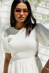 Bianca Cut-Out Mini Dress - White - Girl and the Sun - The Self Styler
