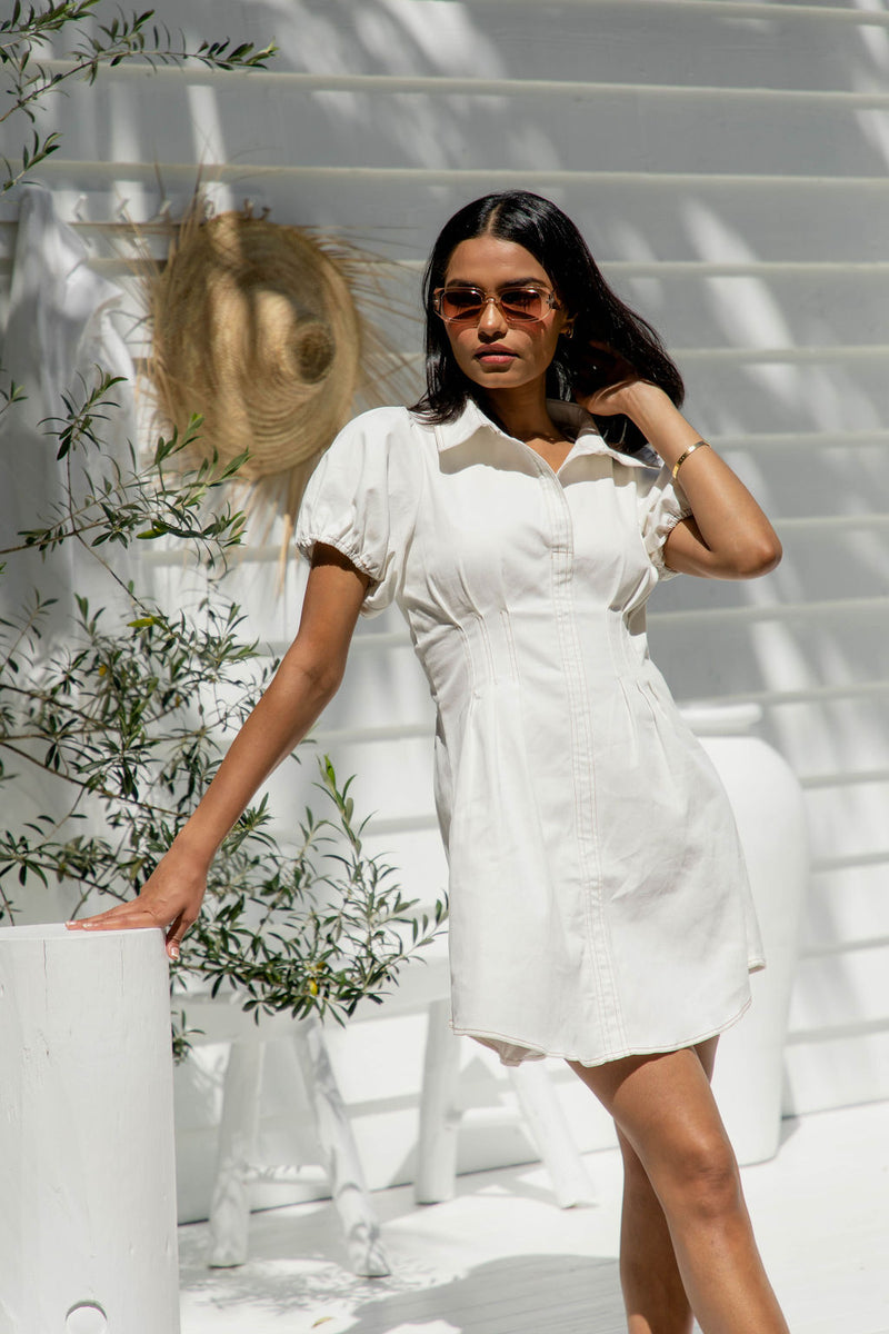 Coco Mini Dress - White - The Self Styler
