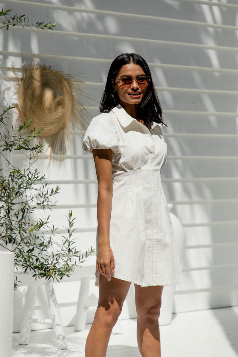 Coco Mini Dress - White - The Self Styler