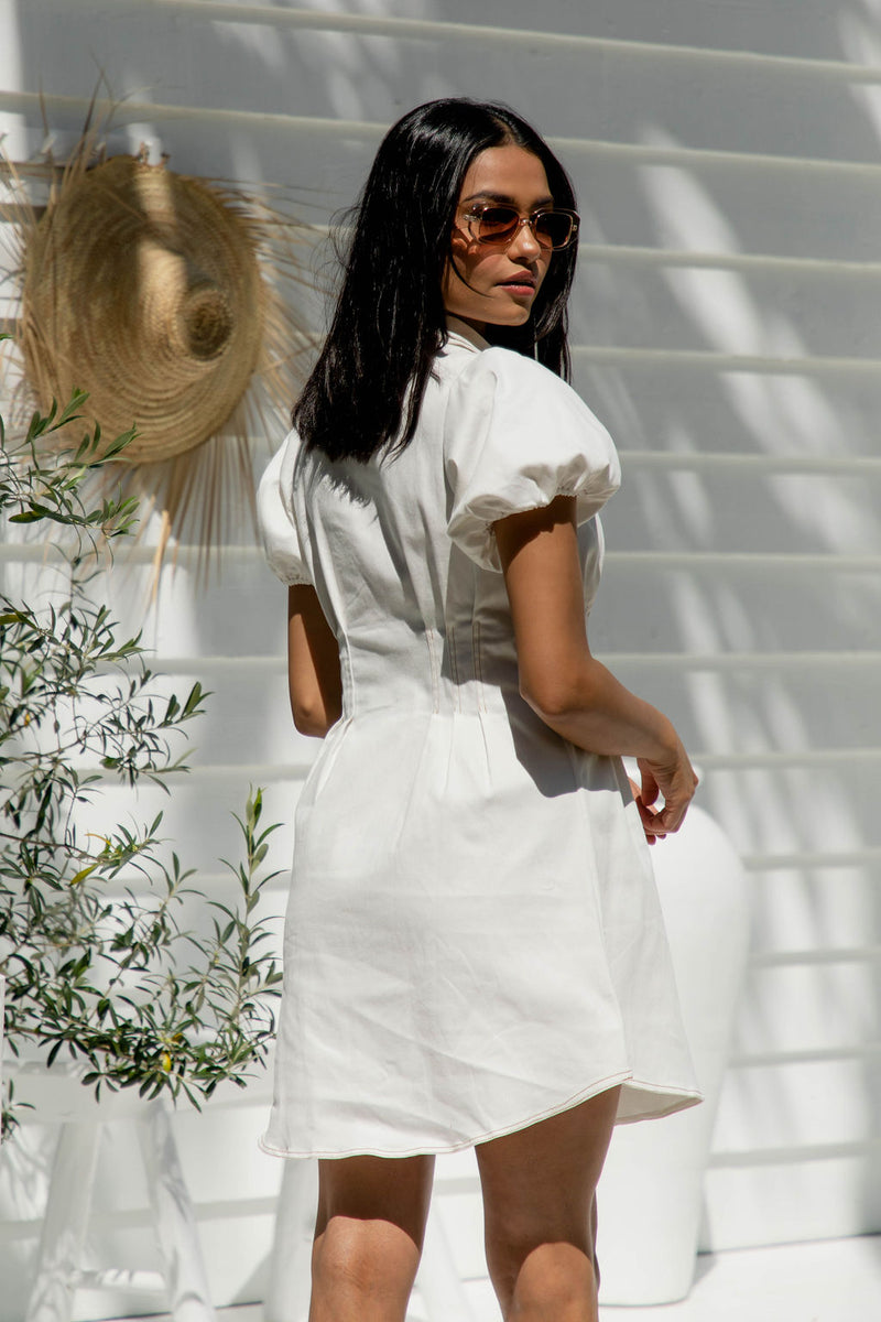 Coco Mini Dress - White - The Self Styler