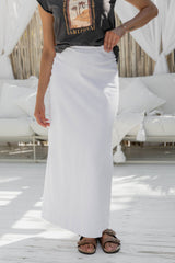 Soleil Maxi Skirt - White - The Self Styler