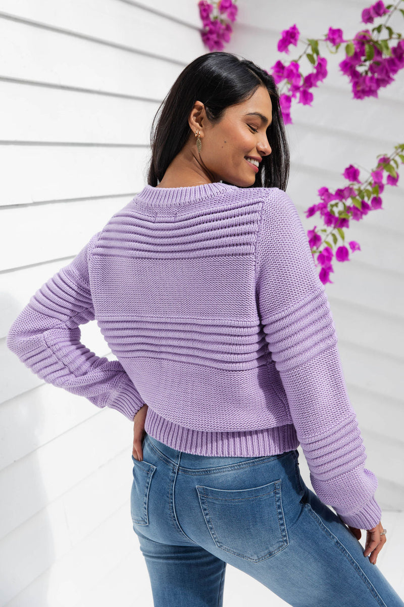 1 Arlo Chunky Sweater - Lilac - The Self Styler