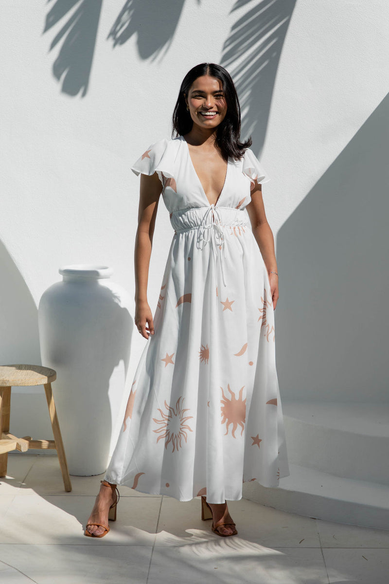Calyx Maxi Dress - White - The Self Styler