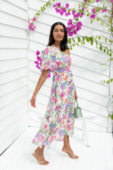 Mirah Midi Dress - Floral - The Self Styler