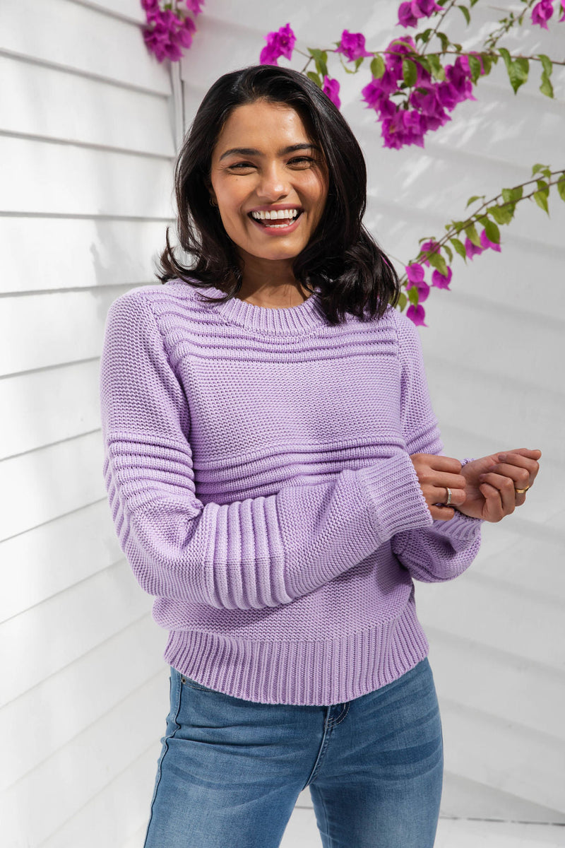 1 Arlo Chunky Sweater - Lilac - The Self Styler