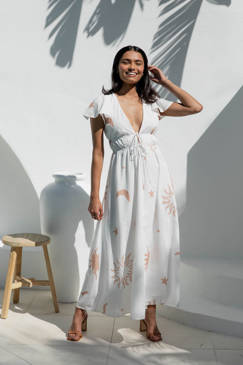 Calyx Maxi Dress - White - The Self Styler