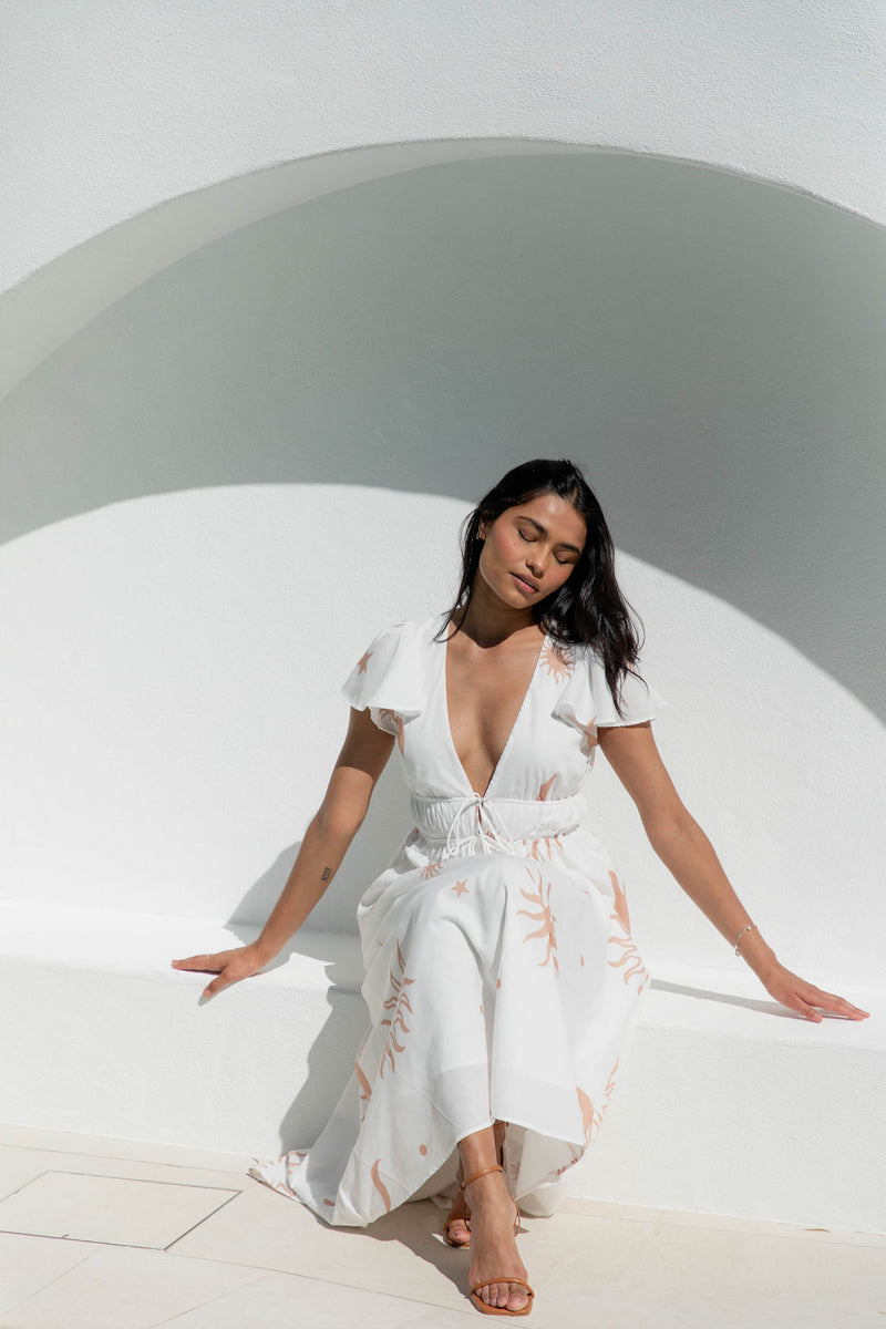 Calyx Maxi Dress - White - The Self Styler