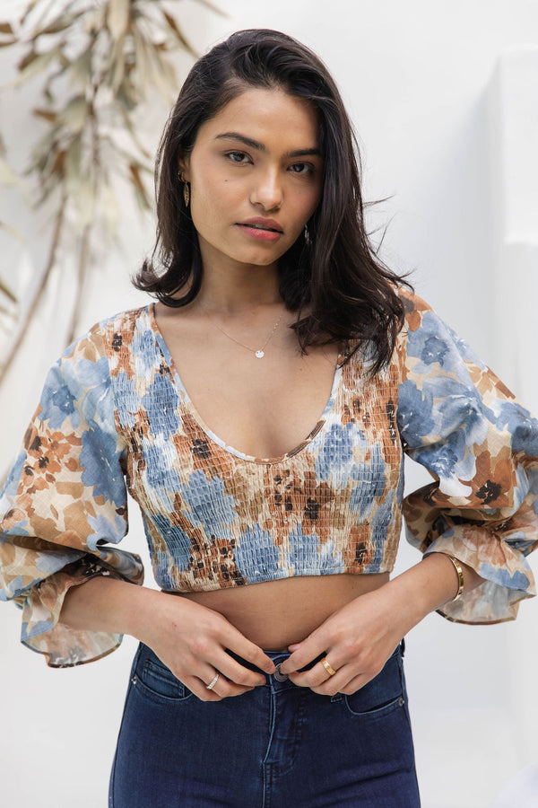 Bellefleur Crop - Poppy Floral - Girl and the Sun - The Self Styler
