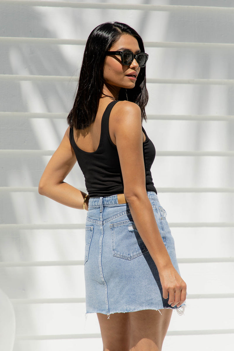 Blue jean skirt best sale black