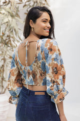 Bellefleur Crop - Poppy Floral - Girl and the Sun - The Self Styler