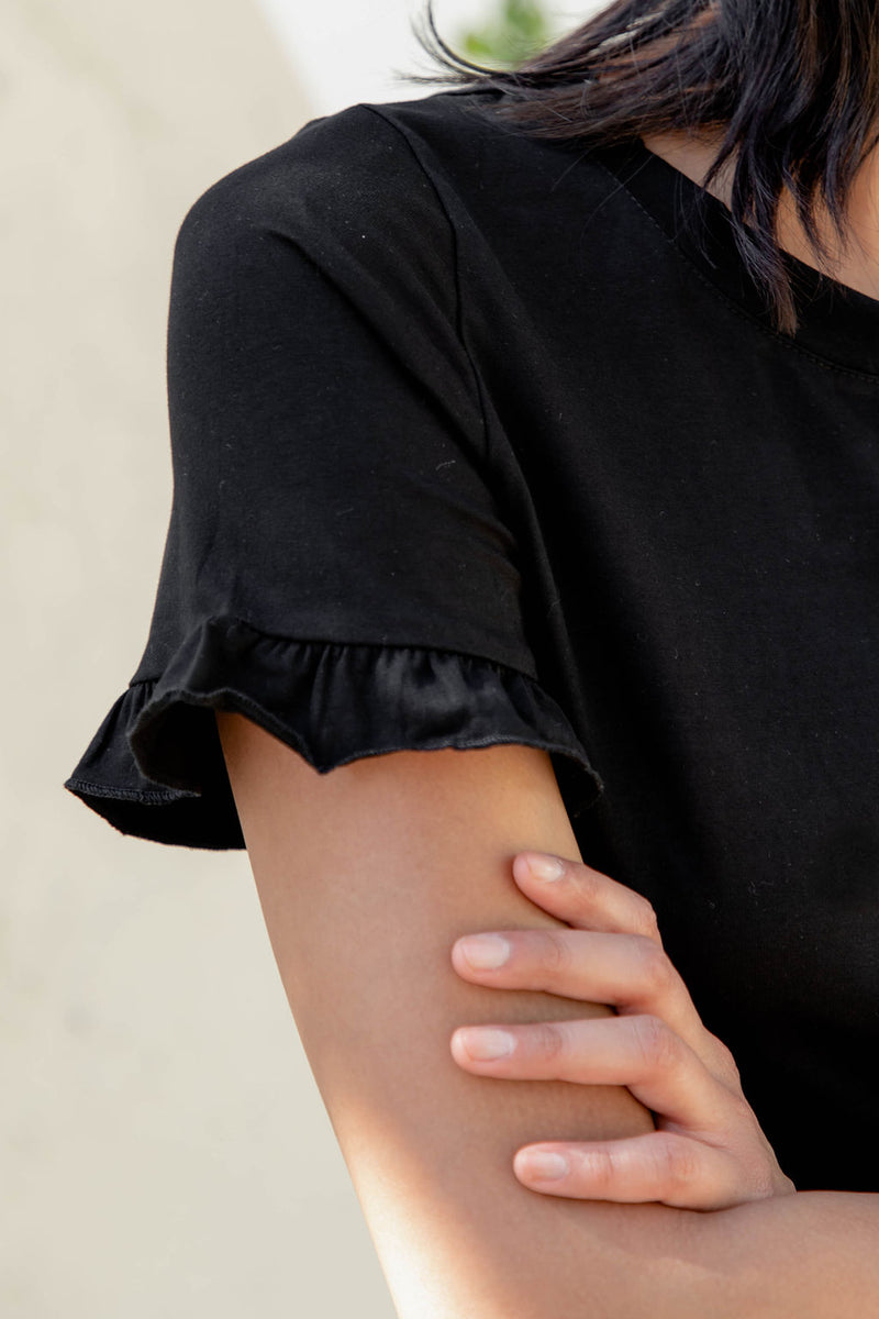Remy Ruffle Top - Black - The Self Styler
