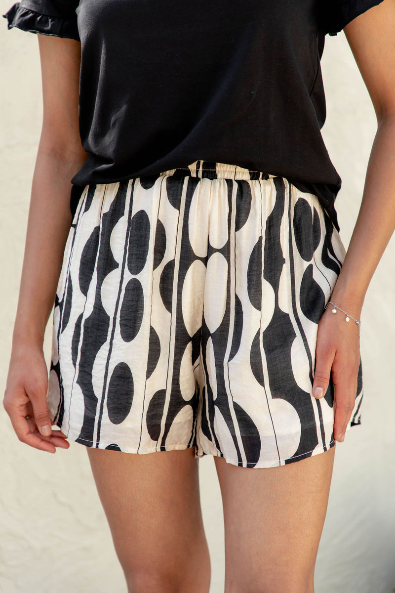 Hazel Shorts - Black and Cream - The Self Styler