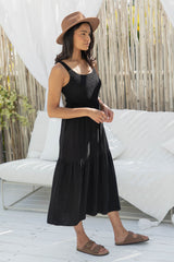 Lacie Midi Dress - Black - The Self Styler