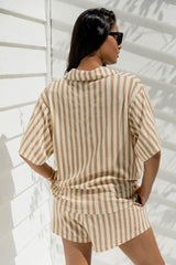 Sicily Shorts - Caramel Stripe - Girl And The Sun - The Self Styler