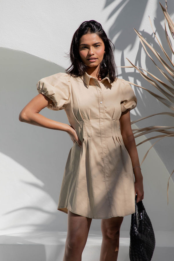 Coco Mini Dress - Beige - The Self Styler