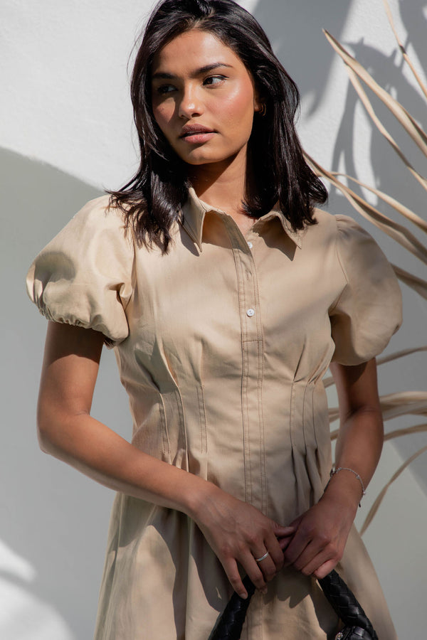 Coco Mini Dress - Beige - The Self Styler