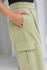 Jade Wide-Leg Pant - Khaki - The Self Styler