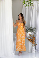 Elisha Maxi Dress - Orange Daisy - The Self Styler