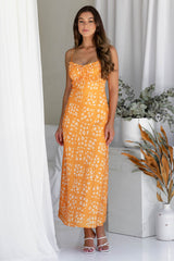 Elisha Maxi Dress - Orange Daisy - The Self Styler
