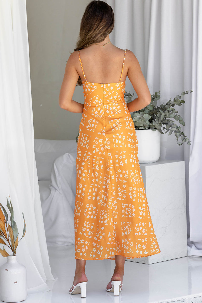 Elisha Maxi Dress - Orange Daisy - The Self Styler