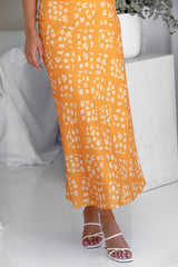Elisha Maxi Dress - Orange Daisy - The Self Styler