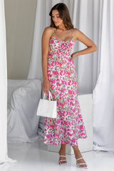 Francesca Midi Dress - Pink Floral - The Self Styler