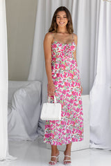 Francesca Midi Dress - Pink Floral - The Self Styler