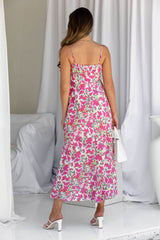 Francesca Midi Dress - Pink Floral - The Self Styler
