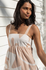 Pippa Maxi Dress - Sand and White - The Self Styler