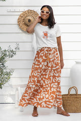 Karma Maxi Skirt - Sunset Orange - The Self Styler