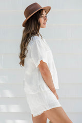 Positana Linen Shirt - White - The Self Styler