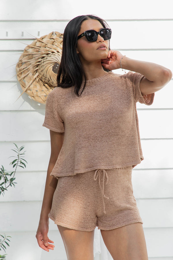 Ginger Knit Top - Mocha - The Self Styler