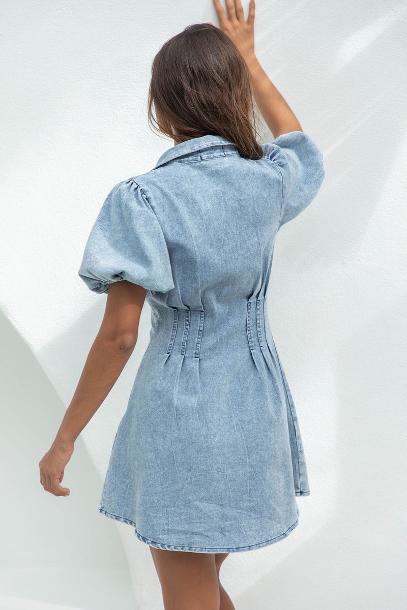 Flynn Denim Mini Dress - The Self Styler