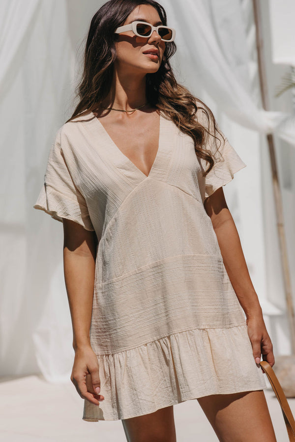 Bora Bora Mini Dress - Natural - The Self Styler