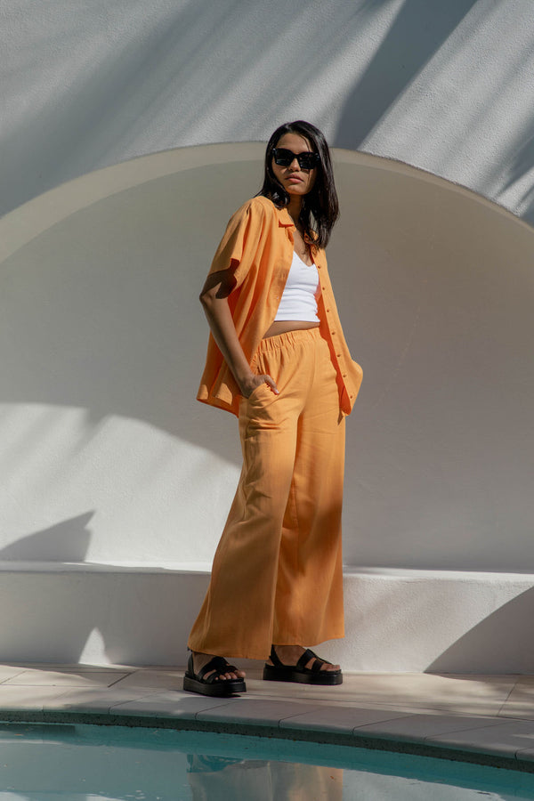 Natalie Pants - Sunset Orange - Girl And The Sun - The Self Styler