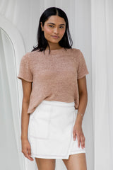 Alana Denim Mini Skirt - White - The Self Styler
