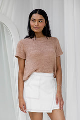 Alana Denim Mini Skirt - White - The Self Styler