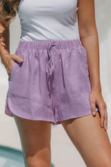 Kyla Linen Shorts - Lilac - The Self Styler