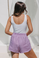 Kyla Linen Shorts - Lilac - The Self Styler