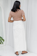 1 Milly Denim Maxi Skirt - White - The Self Styler