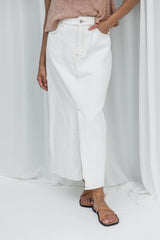 1 Milly Denim Maxi Skirt - White - The Self Styler