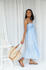 Breeze Midi Dress - Blue Gingham - The Self Styler